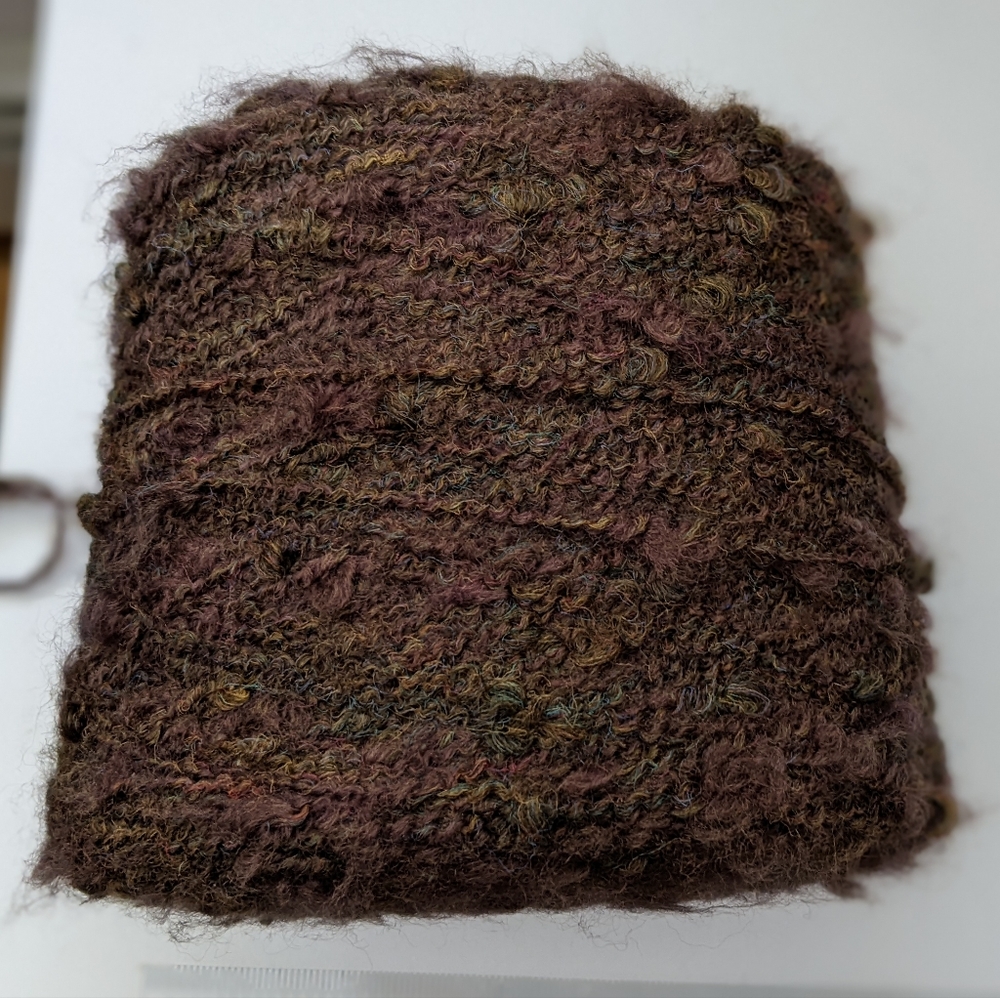 Soft French Boucle Brown cone yarn, mixture of fibers, Made in France
